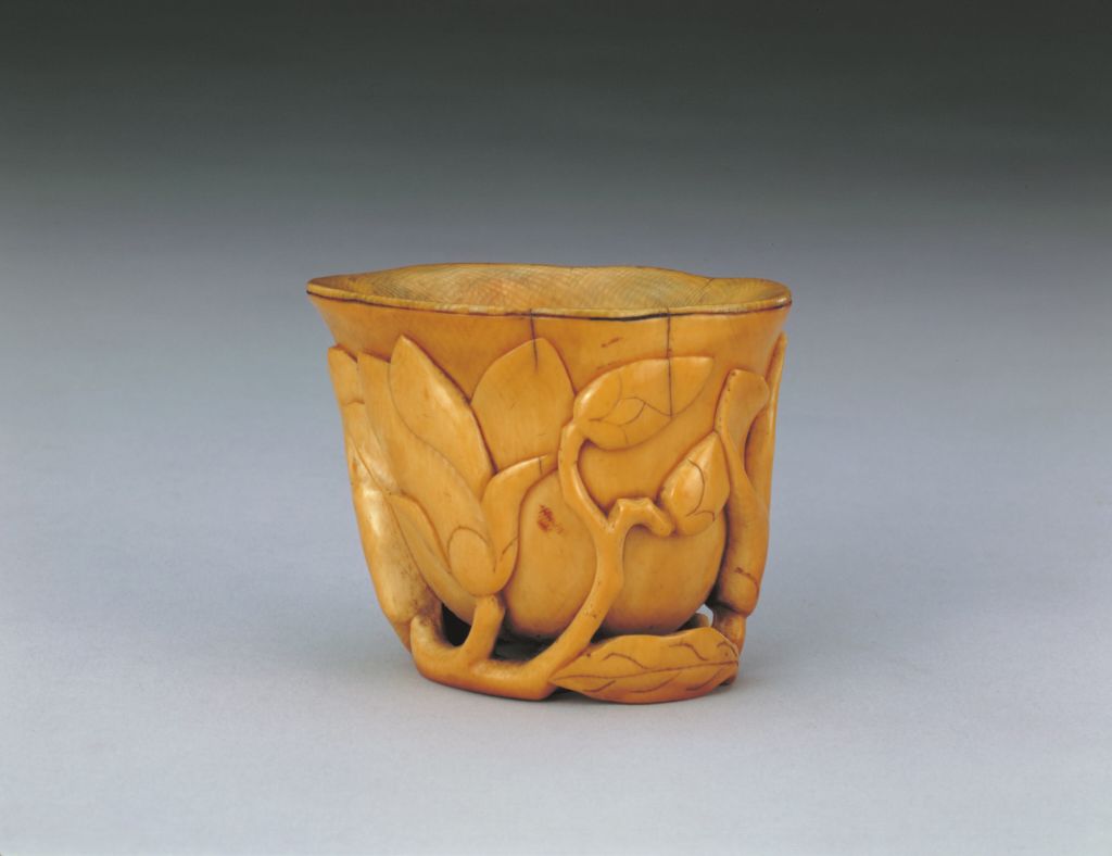 图片[1]-Tooth carved magnolia flower cup-China Archive